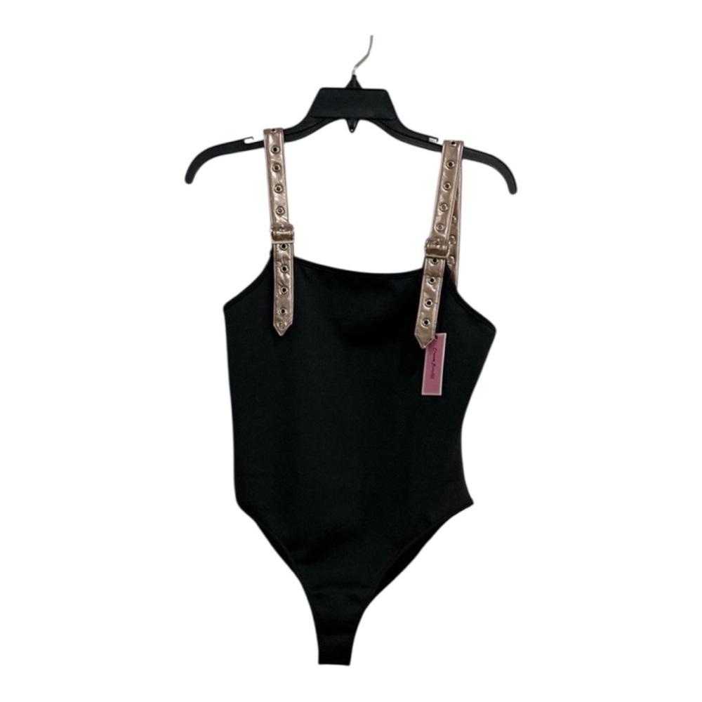 Black and Gold Bustier Bodysuit